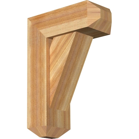 Ekena Millwork Traditional Craftsman Rough Sawn Bracket w/ Offset Brace, Western Red Cedar, 8"W x 20"D x 28"H BKT0806X20X28TRA04RWR